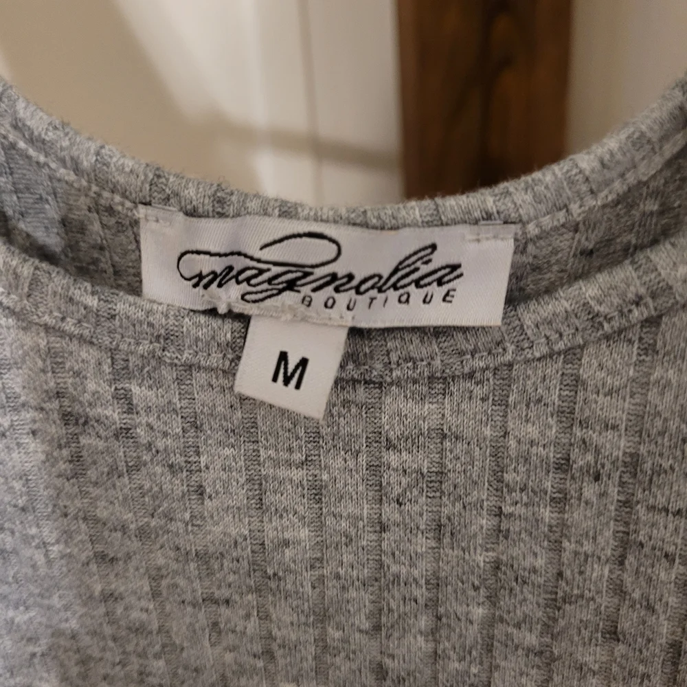 Magnolia Boutique Light Gray Ribbed Midi Dress NEVER WORN!! - Picture 4 of 5